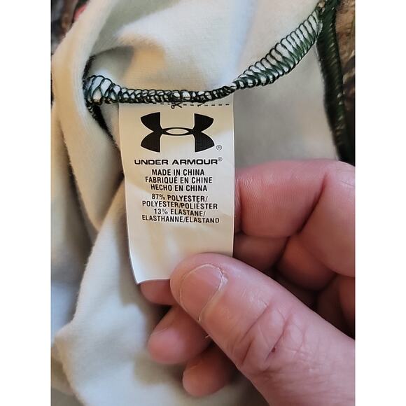 Under Armour Scent Control ColdGear Green Camo LS V Neck Shirt Womens Plus 2XL - Picture 12 of 12